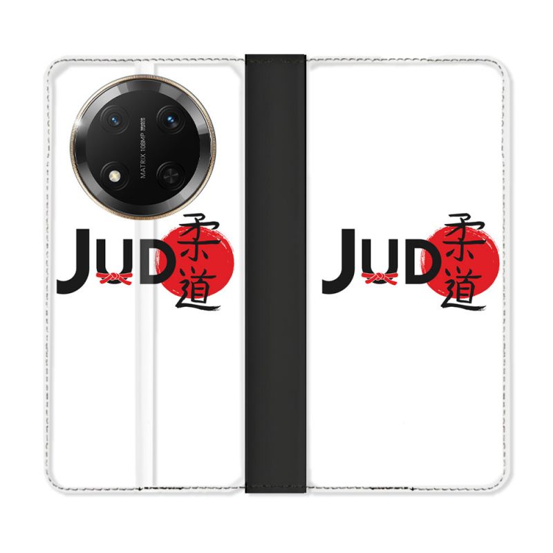 Housse cuir portefeuille Pour Honor Magic 7 Lite 5G Sport Judo Logo