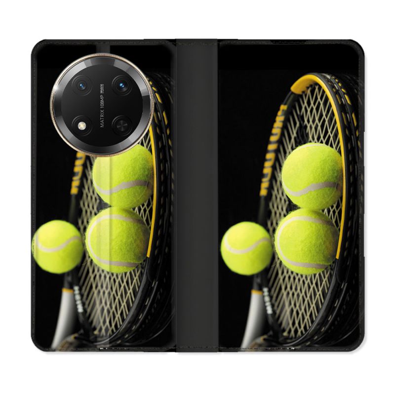 Housse cuir portefeuille Pour Honor Magic 7 Lite 5G Sport Tennis Balls
