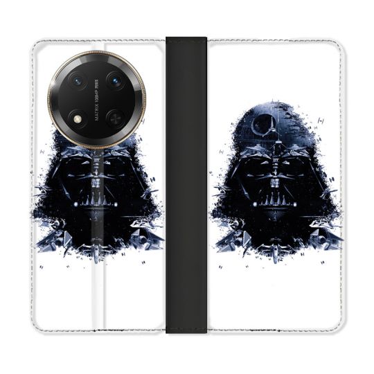 Housse cuir portefeuille Pour Honor Magic 7 Lite 5G Star Wars - Dark Vador Blanc