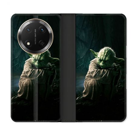 Housse cuir portefeuille Pour Honor Magic 7 Lite 5G Star Wars - Yoda sombre