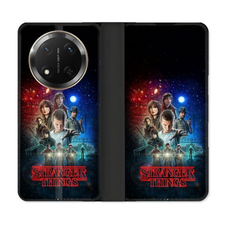 Housse cuir portefeuille Pour Honor Magic 7 Lite 5G Stranger Things Affiche 1