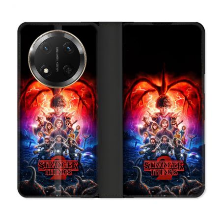 Housse cuir portefeuille Pour Honor Magic 7 Lite 5G Stranger Things Affiche 2