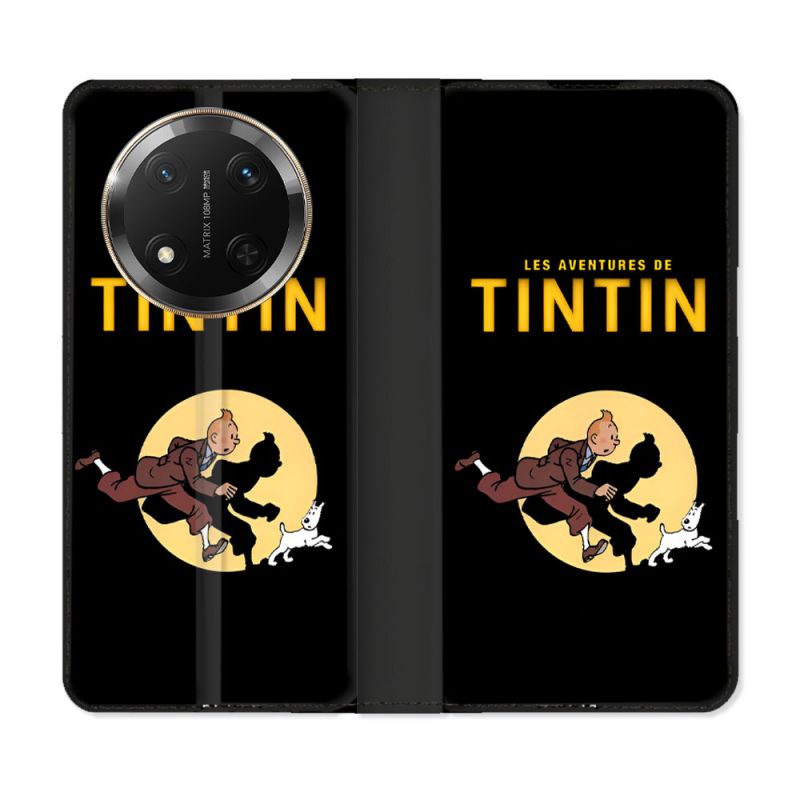 Housse cuir portefeuille Pour Honor Magic 7 Lite 5G Tintin Classique