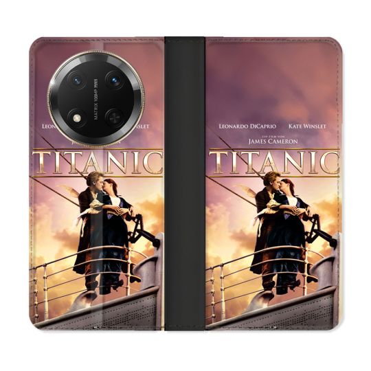 Housse cuir portefeuille Pour Honor Magic 7 Lite 5G Titanic
