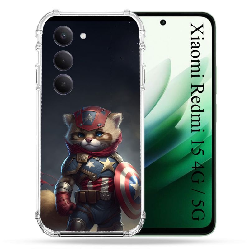 Coque Renforcée Pour Xiaomi Redmi 15 4G Animal Chat America