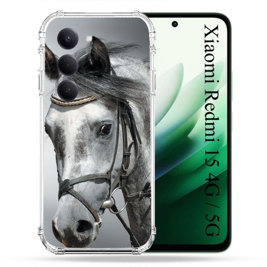 Coque Renforcée Pour Xiaomi Redmi 15 4G Animal Cheval Blanc