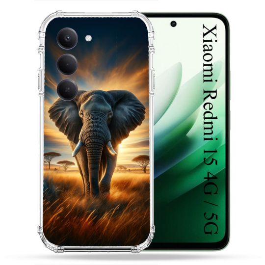 Coque Renforcée Pour Xiaomi Redmi 15 4G Animal Elephant Savane