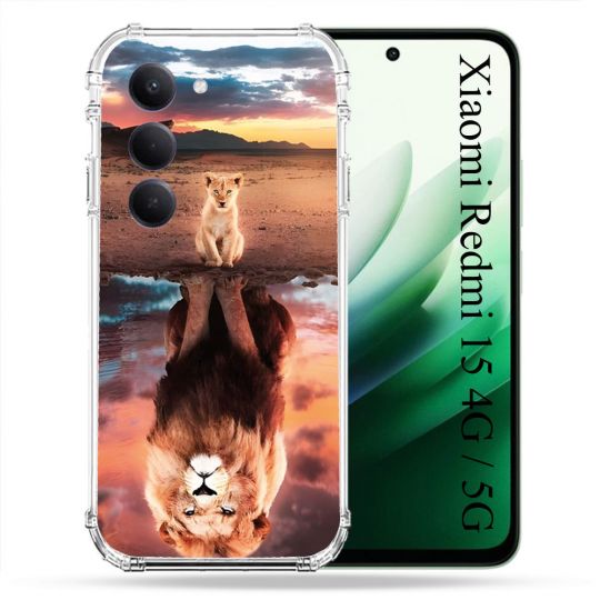 Coque Renforcée Pour Xiaomi Redmi 15 4G Animal Lion Reflet