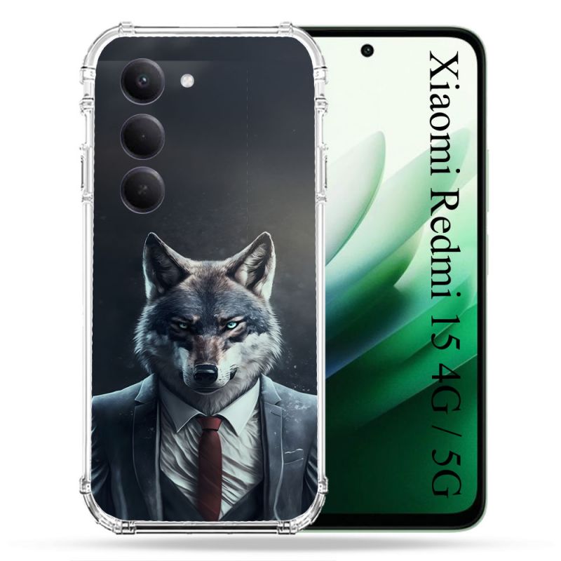 Coque Renforcée Pour Xiaomi Redmi 15 4G Animal Loup Business