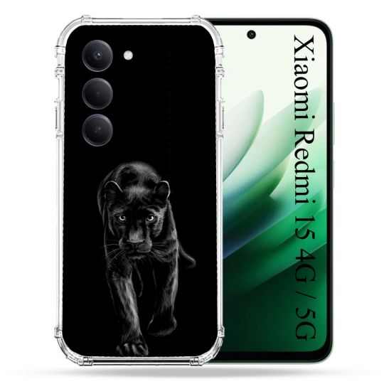 Coque Renforcée Pour Xiaomi Redmi 15 4G Animal Panthère Noire