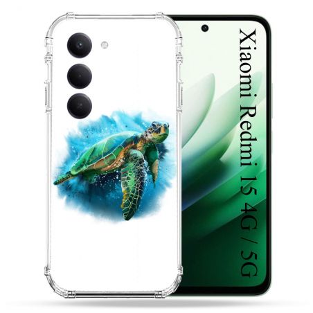 Coque Renforcée Pour Xiaomi Redmi 15 4G Animal Tortue Blanche multicolore