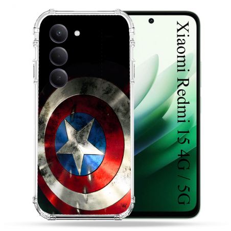 Coque Renforcée Pour Xiaomi Redmi 15 4G Captain America Bouclier