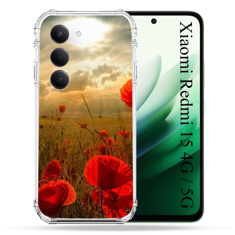Coque Renforcée Pour Xiaomi Redmi 15 4G Fleur Coquelicot