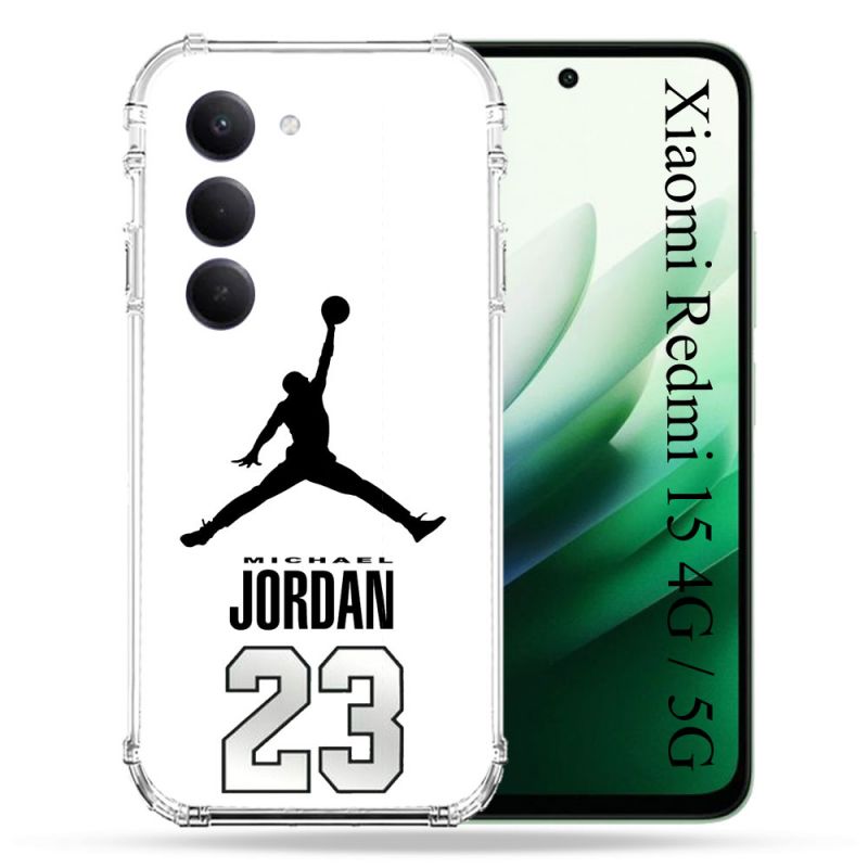Coque Renforcée Pour Xiaomi Redmi 15 4G Jordan 23 Blanc