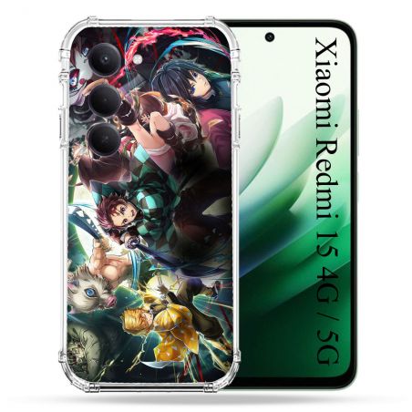 Coque Renforcée Pour Xiaomi Redmi 15 4G Manga Demon Slayer Groupe