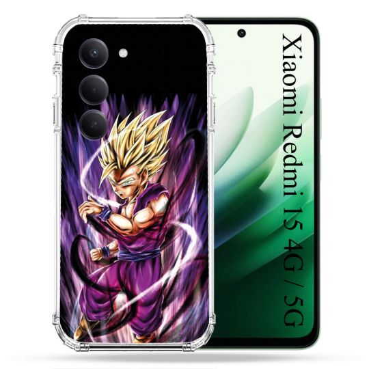 Coque Renforcée Pour Xiaomi Redmi 15 4G Manga Dragon Ball Sangohan Violet