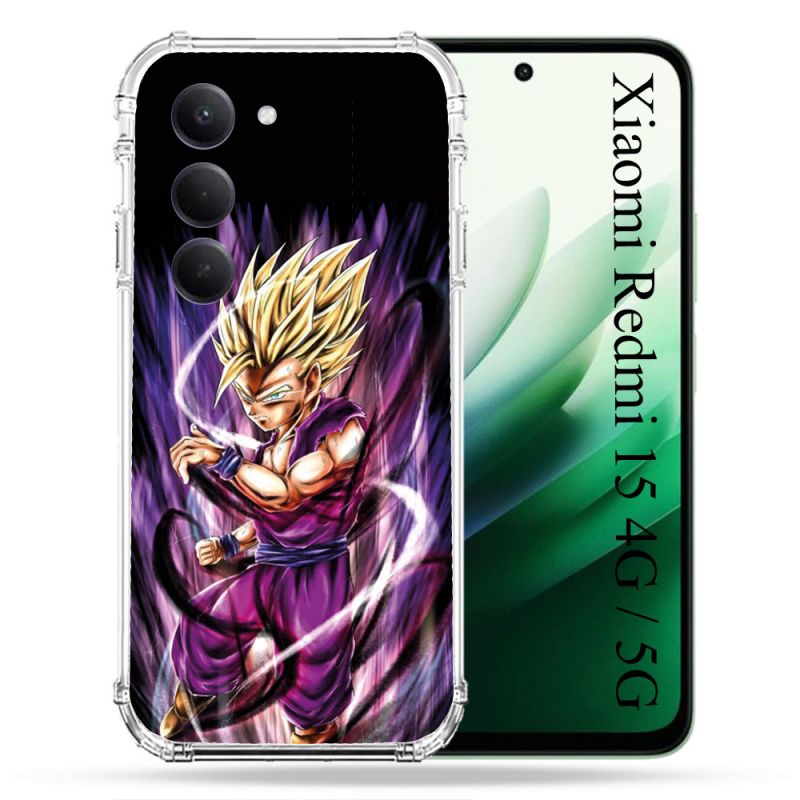 Coque Renforcée Pour Xiaomi Redmi 15 4G Manga Dragon Ball Sangohan Violet