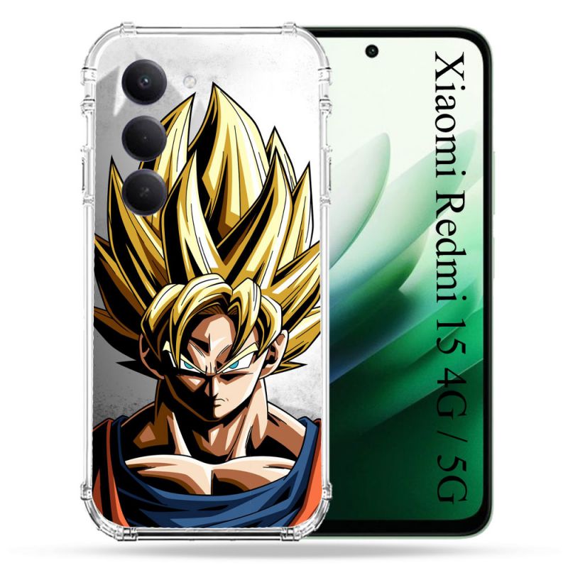 Coque Renforcée Pour Xiaomi Redmi 15 4G Manga Dragon Ball Sangoku Portrait