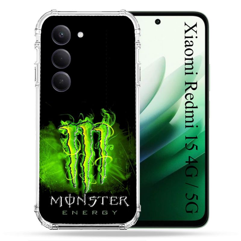 Coque Renforcée Pour Xiaomi Redmi 15 4G Monster Energy Vert