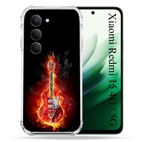 Coque Renforcée Pour Xiaomi Redmi 15 4G Musique Guitare Electrique