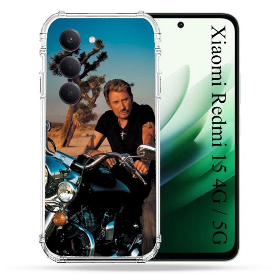 Coque Renforcée Pour Xiaomi Redmi 15 4G Musique Johnny Hallyday Moto
