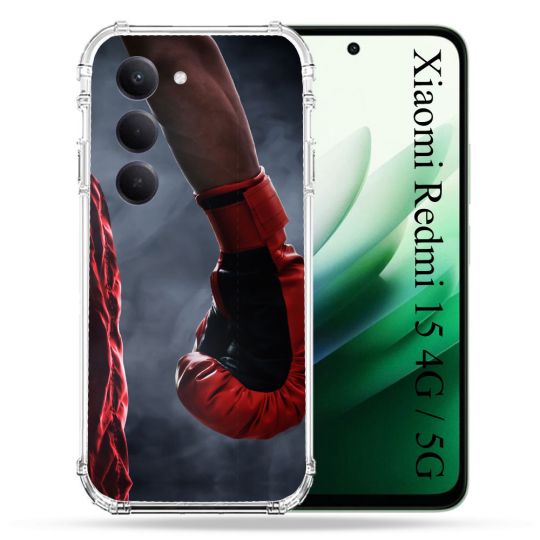 Coque Renforcée Pour Xiaomi Redmi 15 4G Sport Boxe Gant Rouge