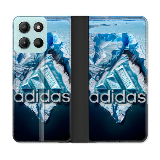 Housse cuir portefeuille Pour Motorola G15 Adidas Iceberg