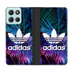 Housse cuir portefeuille Pour Motorola G15 Adidas Palmier