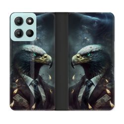 Housse cuir portefeuille Pour Motorola G15 Animal Aigle Business