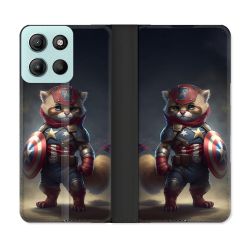 Housse cuir portefeuille Pour Motorola G15 Animal Chat America