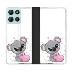 Housse cuir portefeuille Pour Motorola G15 Animal Koala Cœur