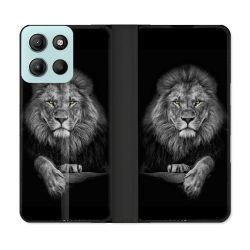 Housse cuir portefeuille Pour Motorola G15 Animal Lion Majestueux