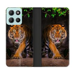 Housse cuir portefeuille Pour Motorola G15 Animal Tigre Jungle