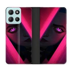 Housse cuir portefeuille Pour Motorola G15 Arcane Jinx Rose