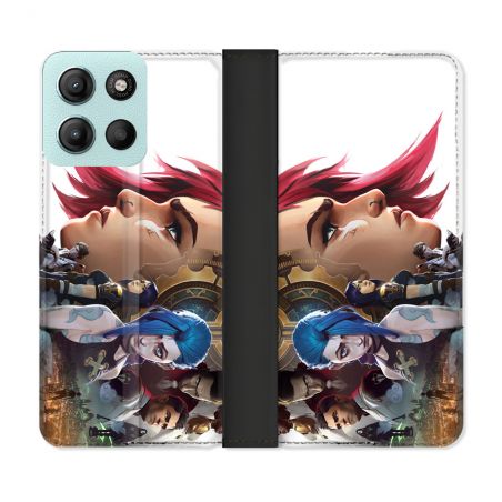 Housse cuir portefeuille Pour Motorola G15 Arcane Jinx Sœur