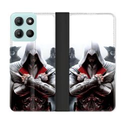 Housse cuir portefeuille Pour Motorola G15 Assassin Creed Mask