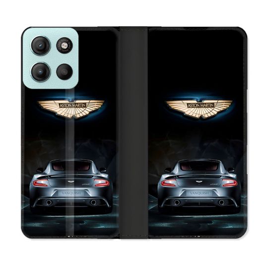 Housse cuir portefeuille Pour Motorola G15 Aston Martin