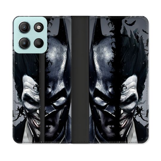 Housse cuir portefeuille Pour Motorola G15 Batman Joker