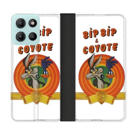 Housse cuir portefeuille Pour Motorola G15 Bip Bip Coyote
