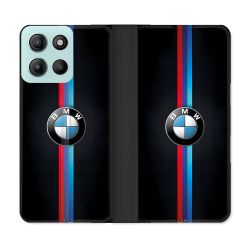 Housse cuir portefeuille Pour Motorola G15 BMW Logo