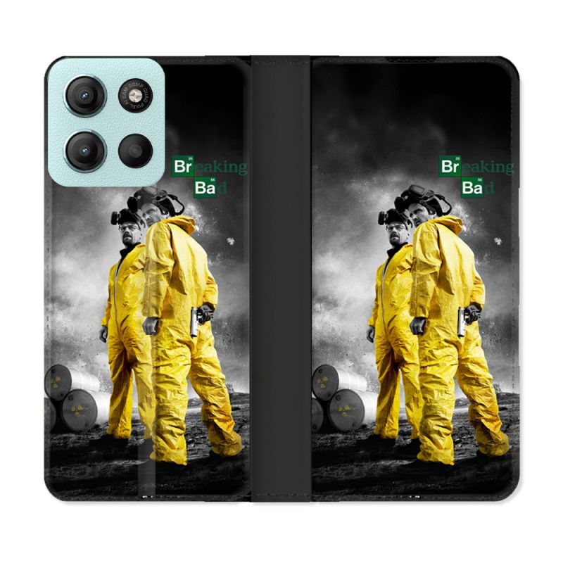 Housse cuir portefeuille Pour Motorola G15 Breaking Bad Affiche