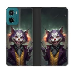 Housse cuir portefeuille Pour Motorola G05 / E15 Animal Chat Joker
