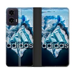 Housse cuir portefeuille Pour Motorola G35 5G Adidas Iceberg