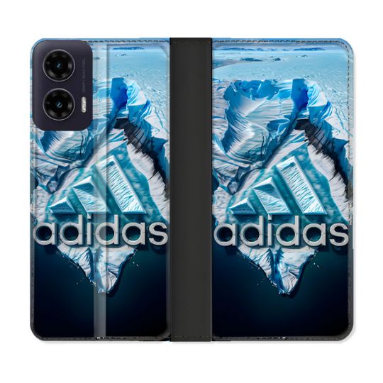 Housse cuir portefeuille Pour Motorola G35 5G Adidas Iceberg
