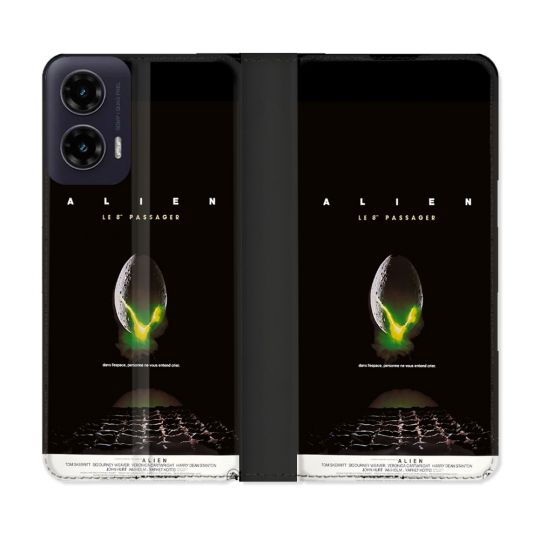 Housse cuir portefeuille Pour Motorola G35 5G Alien Affiche