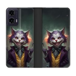Housse cuir portefeuille Pour Motorola G35 5G Animal Chat Joker