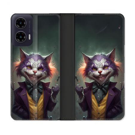 Housse cuir portefeuille Pour Motorola G35 5G Animal Chat Joker