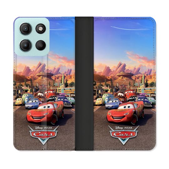 Housse cuir portefeuille Pour Motorola G15 Cars Affiche