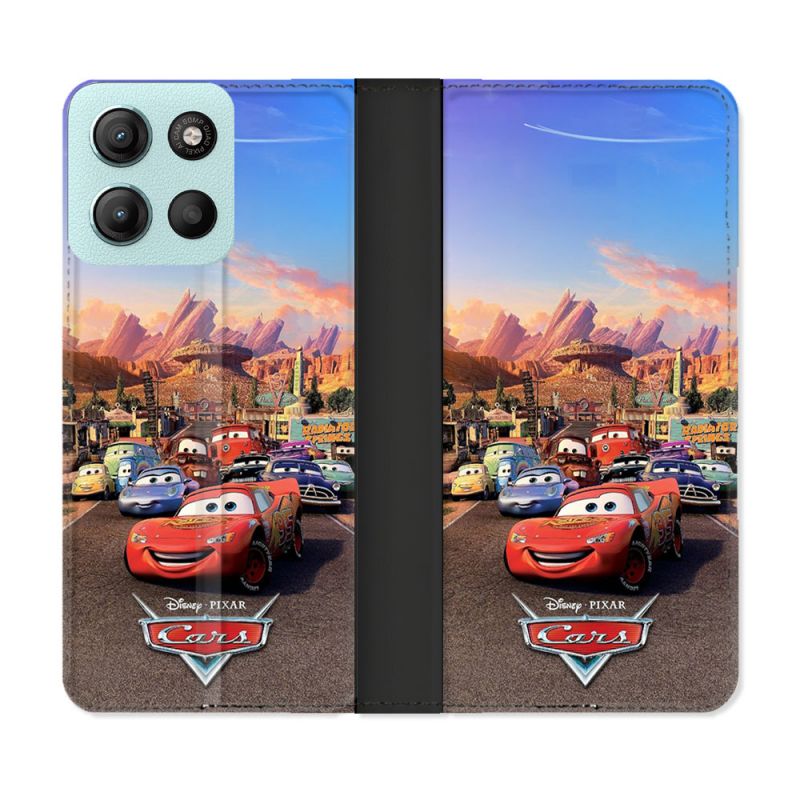 Housse cuir portefeuille Pour Motorola G15 Cars Affiche