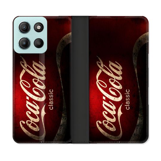 Housse cuir portefeuille Pour Motorola G15 Coca Cola Classique